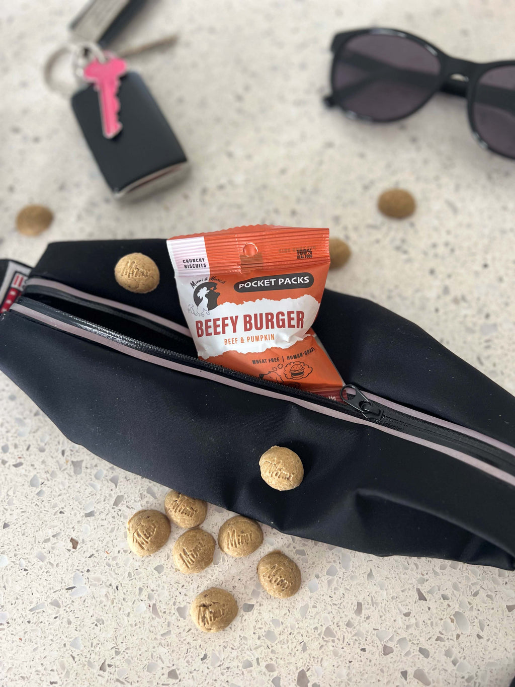 Mimi & Munch Beefy Burger Natural Dog Treats - Pocket Packs